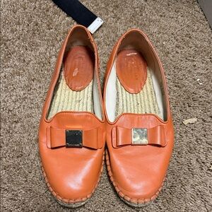 Cole Haan Women's Orange Loafers with Bow Accent